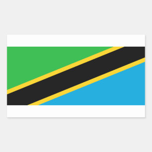 tansanische Flagge, Flagge Tansanias Rechteckiger Aufkleber