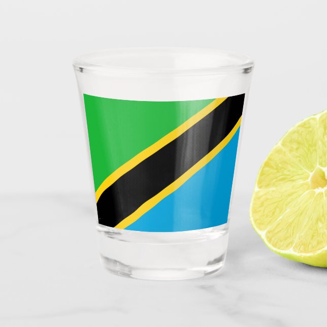 tansanische Flagge Schnapsglas (Vorderseite)