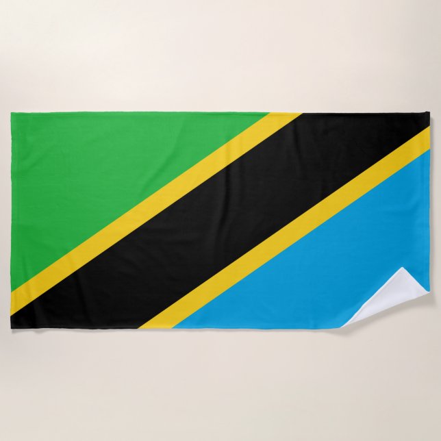 tansanische Flagge Strandtuch (Vorderseite)