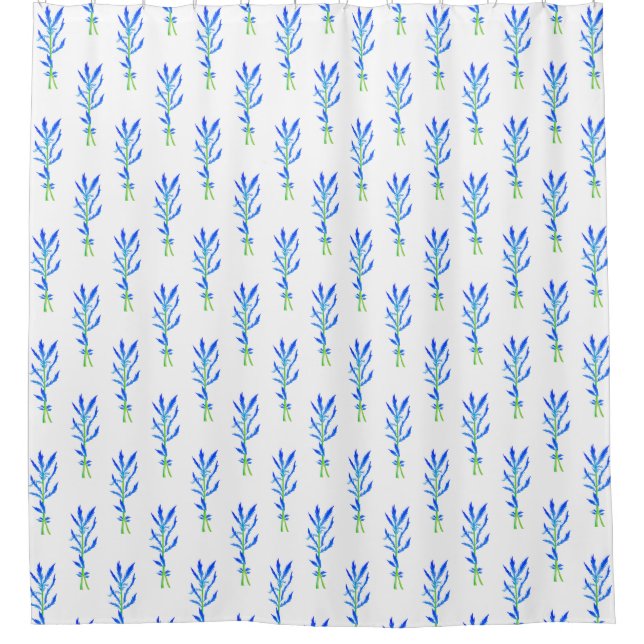 Tansy (L) auf einem Duschvorhang (Vorderseite)