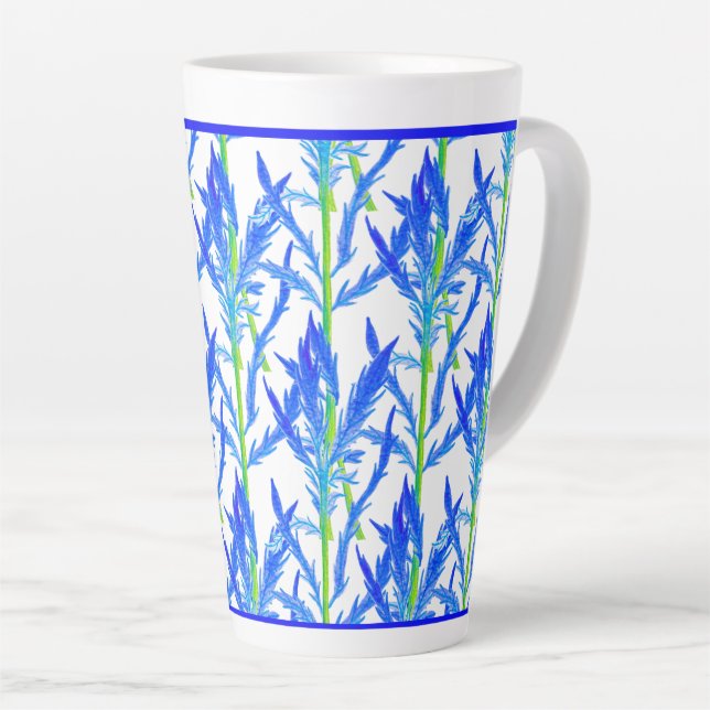 Tansy (L) auf einer großen Latte-Tasse Milchtasse (Rechte Ecke)