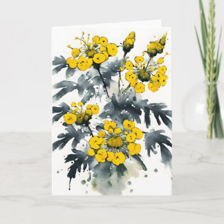 Tansy - Watercolor flowers Karte