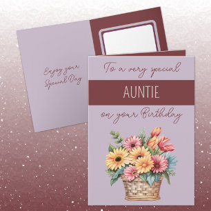 Tantchen gerbera lila burgundy Geburtstag Karte