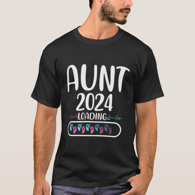 Tante 2024 Laden Bitte warten Funny Family Pregnan T-Shirt (Vorderseite)