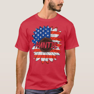 Tante 4. Juli USA Sonnenblume Süße Tante Patriotis T-Shirt