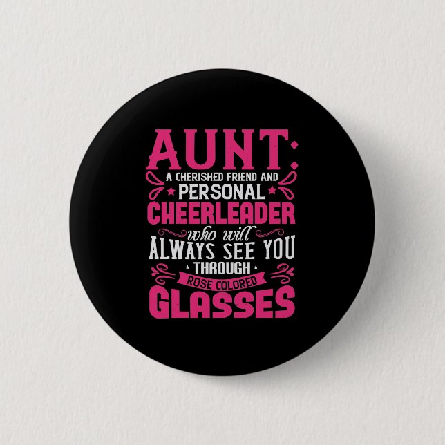 Tante a Cherished Friends and Personal Cheerleader Button (Vorderseite)