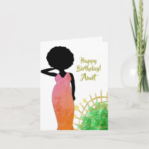 Tante African American Woman Happy Birthday Card Karte