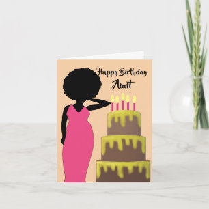 Tante African American Woman Happy Birthday Card Karte