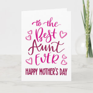Tante aller Tanten Muttertag-Typografie in Rosa Karte