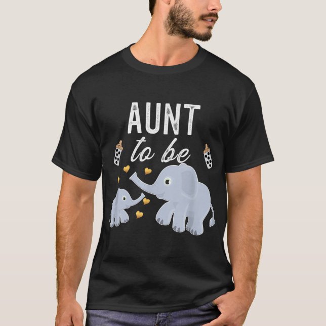 Tante als Elefant-Baby-Duschtante T-Shirt (Vorderseite)
