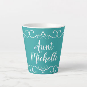 Tante Aquamarin Typografie Name Kaffeemaschine Tas Milchtasse