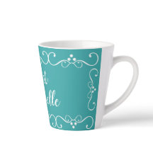 Tante Aquamarine Typografie Name Kaffee Tasse