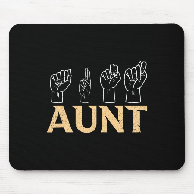 Tante ASL American Sign Language Interpreter Deaf  Mousepad (Vorne)