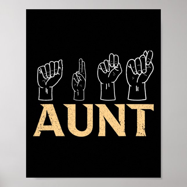 Tante ASL American Sign Language Interpreter Deaf  Poster (Vorne)