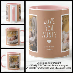 Tante Aunty Liebe Dich Fotos Modern Braun C84 Weiß Tasse