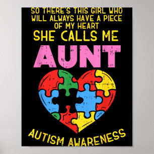 Tante Autismus-Bewusstsein-Shirt Mädchen Stück mei Poster