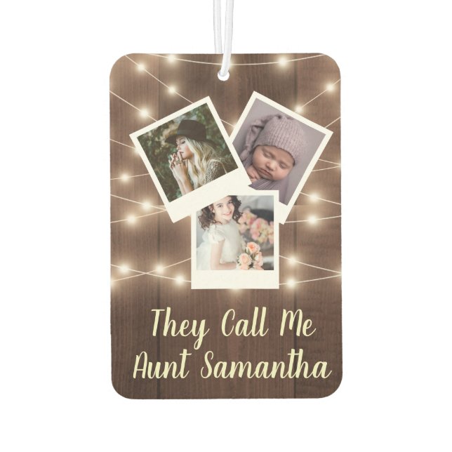 Tante Automobile Baby Design Ihre eigenen Fotos Autolufterfrischer (Rückseite)