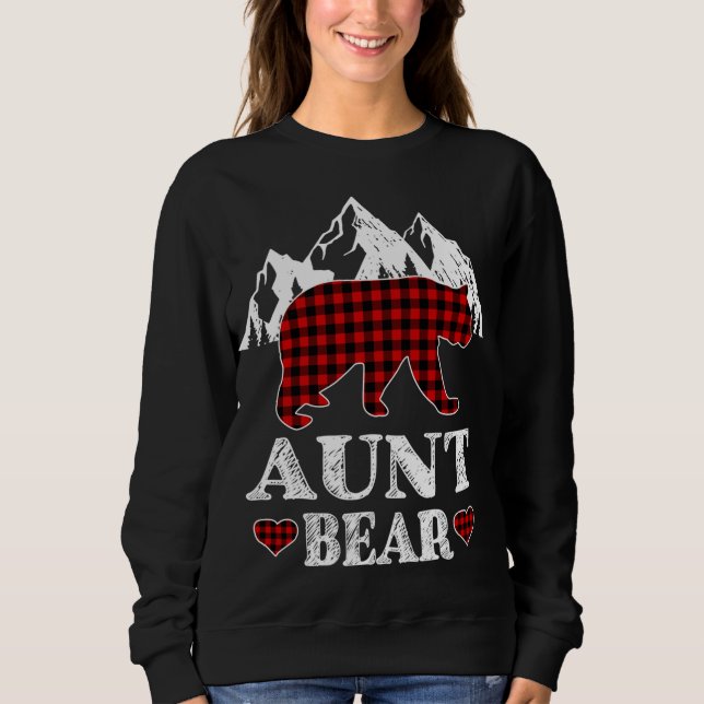 Tante Bear Christmas Pajama Red Kariert Buffalo Ma Sweatshirt (Vorderseite)