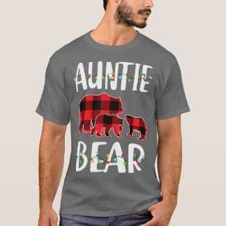 Tante Bear Red Kariert Weihnachts Pajama Matching  T-Shirt