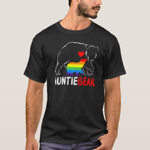 Tante Bear Stolz Tante Regenbogenflagge Lötbuttmot T-Shirt