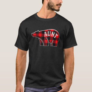 Tante Bear Weihnachten Karierte Familie Matching P T-Shirt