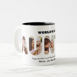 Tante benutzerdefiniertes Wort Foto-Collage Weltbe Zweifarbige Tasse
