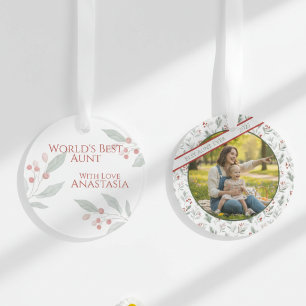 Tante Beste Winter Tanne Beeren Band Ornament