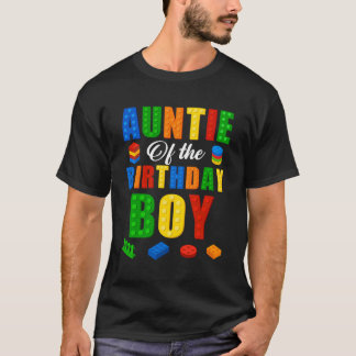 Tante Birthday Boy Master Builder Gebäude Bricks T-Shirt