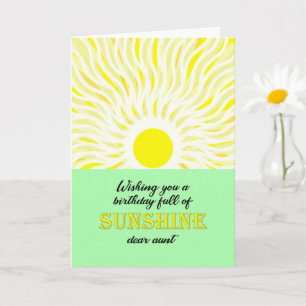 Tante Birthday Bright Sunshine Karte