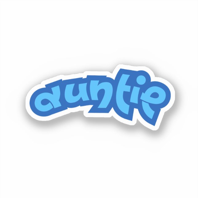 Tante | Blaue Tante Aufkleber (Vorderseite)