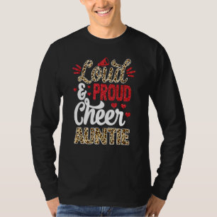 Tante Cheer Biggest Fan Leopard Druck und Pom Pom T-Shirt