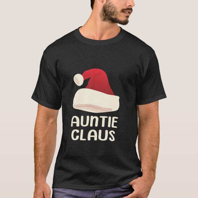 Tante Claus Weihnachten Matching Pajamas Tante T-Shirt (Vorderseite)