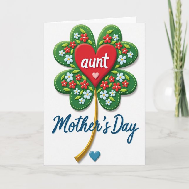 Tante Clover Muttertagskarte Karte (Vorderseite)