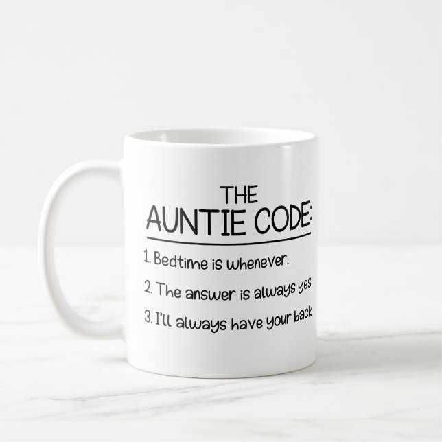 Tante Code, Geschenk für Tante Kaffeetasse (Links)