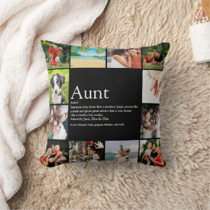 Tante Definition Spaß-Fotocollage Kissen