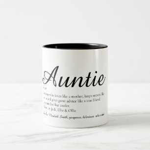 Tante Definition Zitat Stylish Script Zweifarbige Tasse