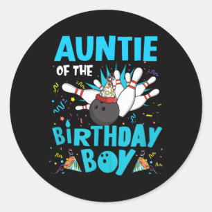 Tante der Bowling Bowler-Familie am Geburtstag Runder Aufkleber