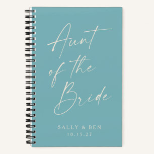 Tante der Bride Minimalistisch Personalisiert Aqua Notizbuch