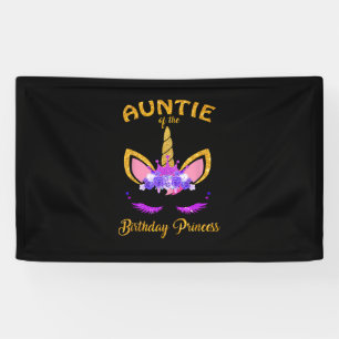Tante der Geburt Prinzessin Unicorn Girl T-Shi Banner