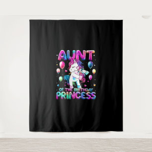 Tante der Geburtstagsprinzessin Girl Flossing Unic Wandteppich