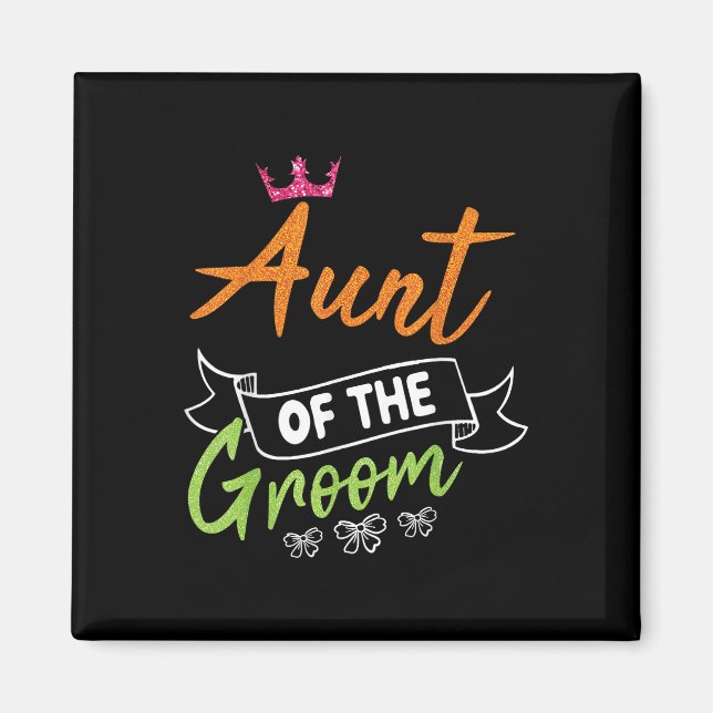 Tante der Groom Bride glücklich Hochzeit Heiraten  Magnet (Vorne)