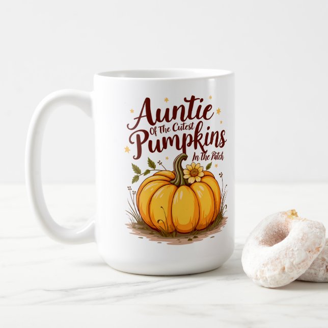 Tante der Niedlichsten Pumpkins im Patch Kaffeetasse (Mit Donut)