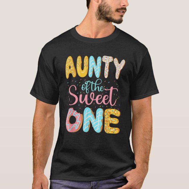 Tante der Sweet One Tante Donuts Familie Matching T-Shirt (Vorderseite)