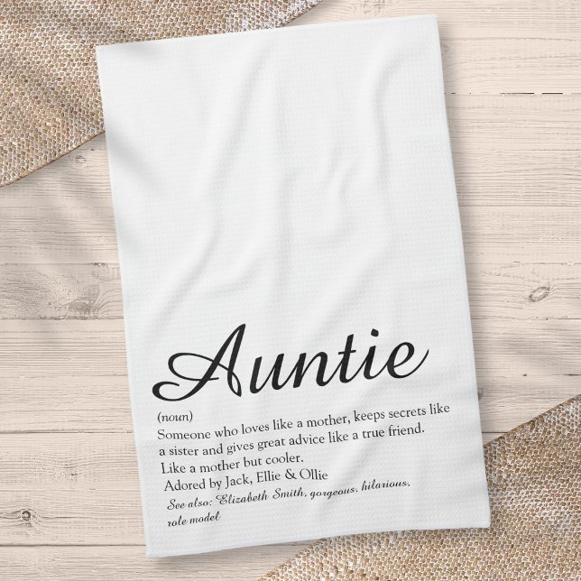 Tante der Welt, Definition Chic Script Geschirrtuch (World's Best Aunt, Auntie Definition Chic Script Kitchen Towel)