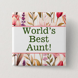 Tante der Welt Pin Button
