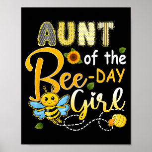 Tante des Bee-Day-Mädchens Lustige Biene zum Gebur Poster