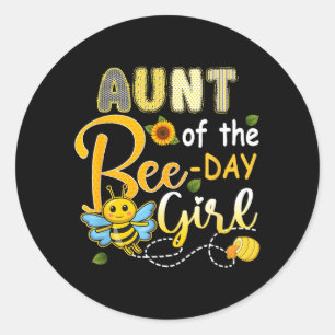 Tante des Bee-Day-Mädchens Lustige Biene zum Gebur Runder Aufkleber