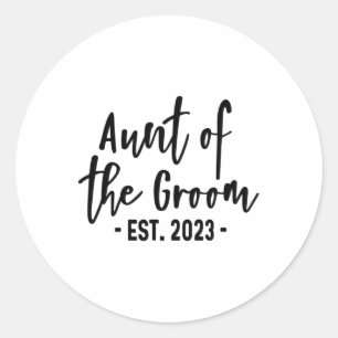 Tante des Bräutigams Est 2023 Gegründet Cute Party Runder Aufkleber