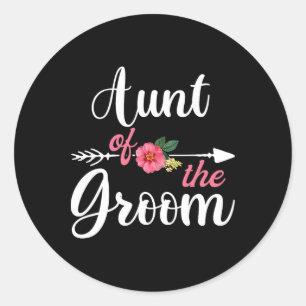 Tante des Bräutigams-Shirts für Frauen Runder Aufkleber