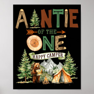 Tante des einen glücklichen Camper zum 1. Geburtst Poster